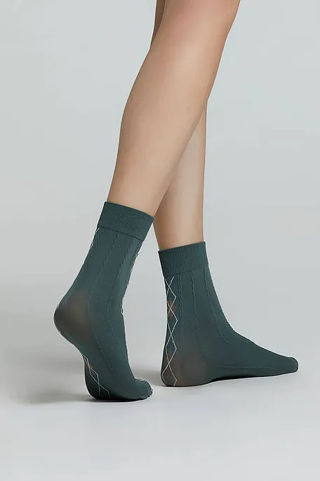 CZ JARED ΓΥΝΑΙΚΕΙΟ ΕΛΑΣΤΙΚΟ ΣΟΣΟΝΙ ΜΕ ΚΑΘΕΤΟ ΣΧΕΔΙΟ ΣΤΗΝ ΠΛΕΞΗ ΚΑΙ ΡΟΜΒΟΥΣ