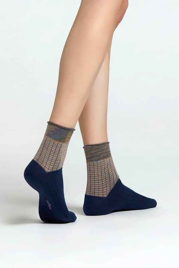CZ MUGHETTO COTTON SOCKS MULTICOLOR AT LEG AND CUFF