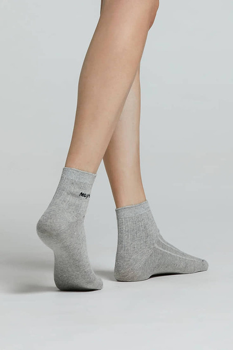 CZ AZALEA WOMAN RIB COTTON SOCKS WITH “NEW YORK” EMBROIDERED NEAR CUFF