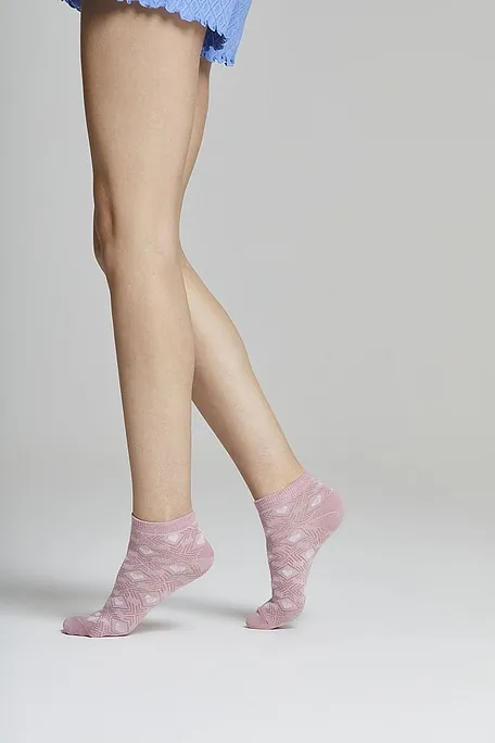 ΓΥΝΑΙΚΕΙΑ ΛΕΠΤΗ ΒΑΜΒΑΚΕΡΗ ΚΑΛΤΣΑ ΜΕ ΓΕΩΜΕΤΡΙΚΑ ΣΧΕΔΙΑ ΚΑΙ ΚΑΡΔΟΥΛΕΣ - MCZ NAOMI