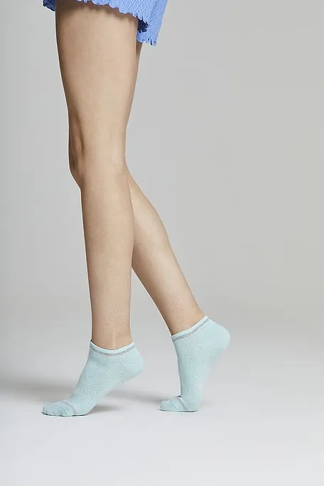 ΓΥΝΑΙΚΕΙΑ ΛΕΠΤΗ ΒΑΜΒΑΚΕΡΗ ΚΑΛΤΣΑ ΠΙΚΕ ΜΟΝΟΧΡΩΜΗ ΜΕ ΣΧΕΔΙΟ ΡΙΓΑ ΜΕ LUREX - MCZ AMBER