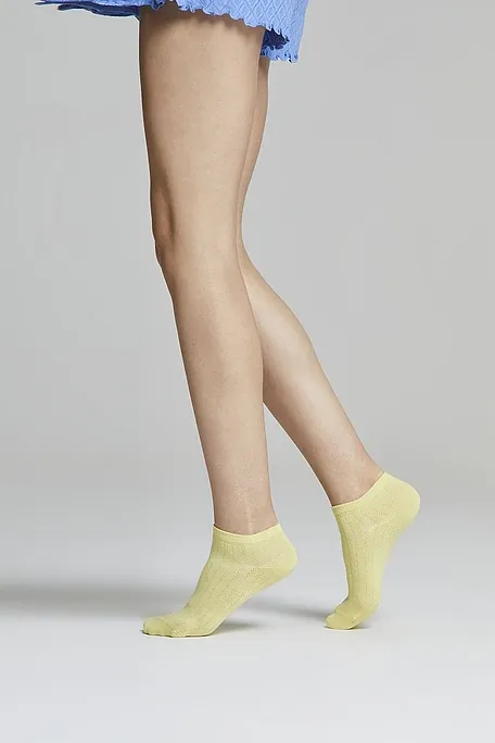 ΓΥΝΑΙΚΕΙΑ ΛΕΠΤΗ ΒΑΜΒΑΚΕΡΗ ΚΑΛΤΣΑ ΜΟΝΟΧΡΩΜΗ ΜΕ ΣΧΕΔΙΟ ΡΙΓΑ ΣΤΗΝ ΠΛΕΞΗ - MCZ LINDA