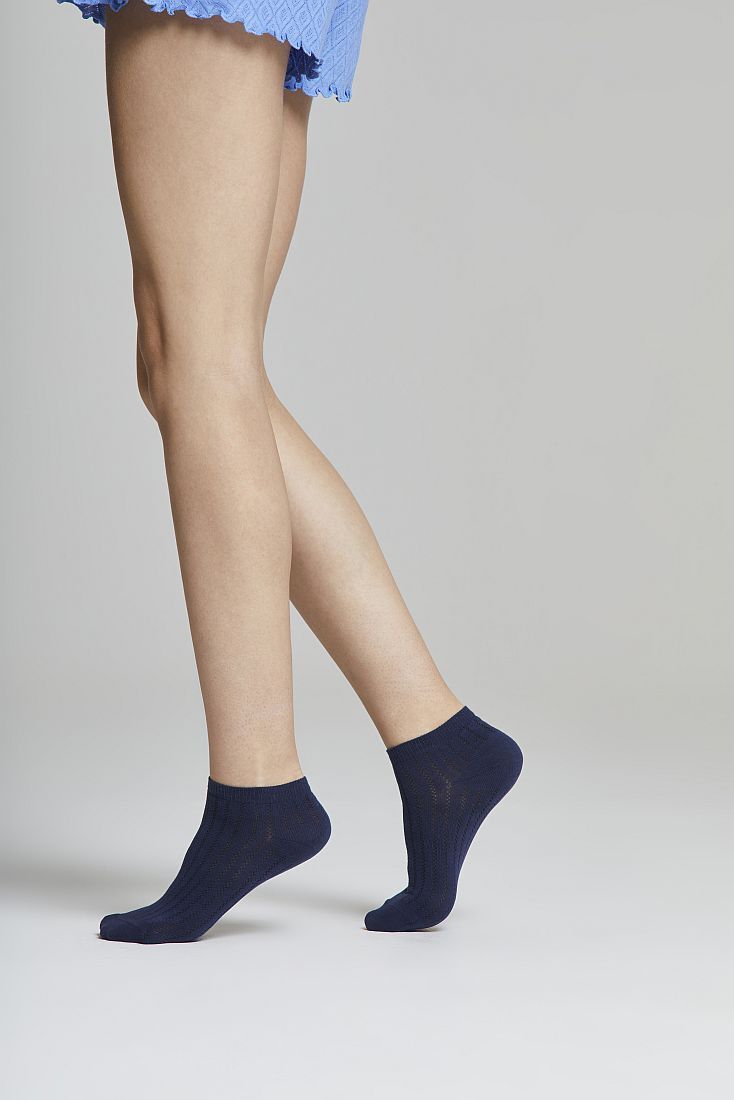 ΓΥΝΑΙΚΕΙΑ ΛΕΠΤΗ ΒΑΜΒΑΚΕΡΗ ΚΑΛΤΣΑ ΜΟΝΟΧΡΩΜΗ ΜΕ ΣΧΕΔΙΟ ΡΙΓΑ ΣΤΗΝ ΠΛΕΞΗ - MCZ LINDA