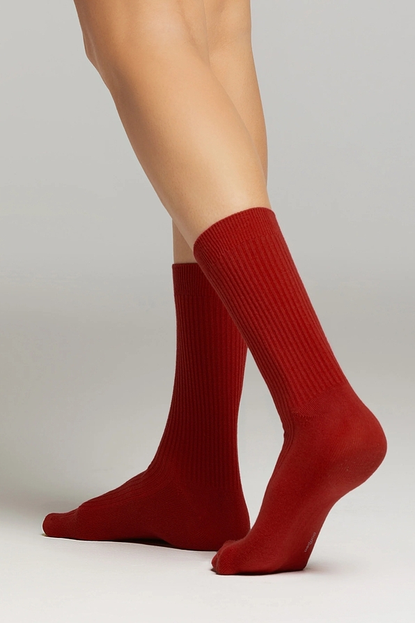 WOMAN RIBBED VISCOSE PLAIN SOCKS-CZ ELISA