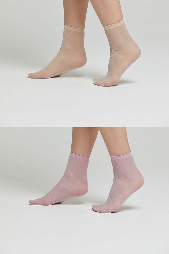 2-PACK WOMAN SHEER ELASTIC ANKLE SOCKS WITH LUREX-CZX2 PATTY