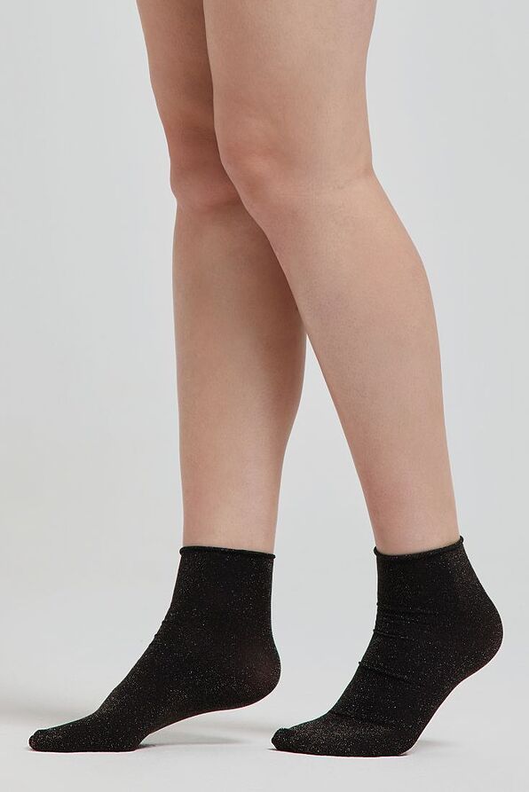 WOMAN OPAQUE LAME SOCK INA POLYAMIDE WITHOUT CUFF-CZ QUARZO