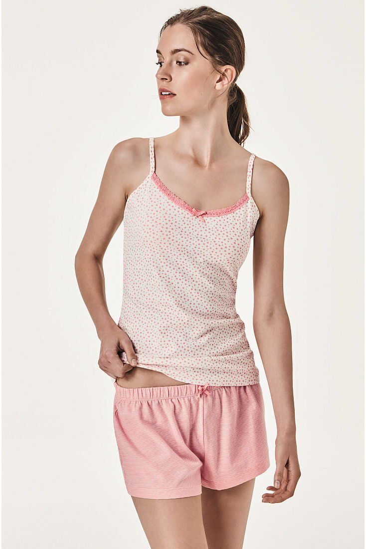 POMPEA ISPICA - ΓΥΝΑΙΚΕΙΑ ΒΑΜΒΑΚΕΡΗ ΠΥΤΖΑΜΑ ΜΕ ΛΕΠΤΗ ΡΑΝΤΑ ΚΑΙ ΣΟΡΤΣ