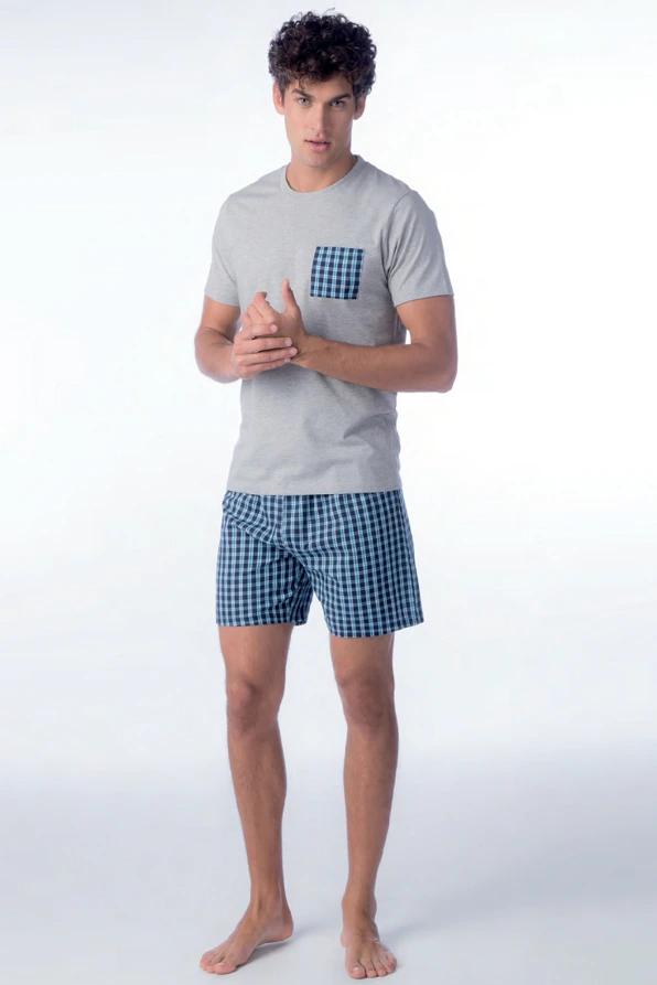 ΑΝΔΡΙΚΗ ΚΟΝΤΗ ΒΑΜΒΑΚΕΡΗ ΠΙΤΖΑΜΑ ΜΟΝΟΧΡΩΜΗ ΜΠΛΟΥΖΑ ΚΑΙ ΒΕΡΜΟΥΔΑ ΚΑΡΟ-PJ ELIO