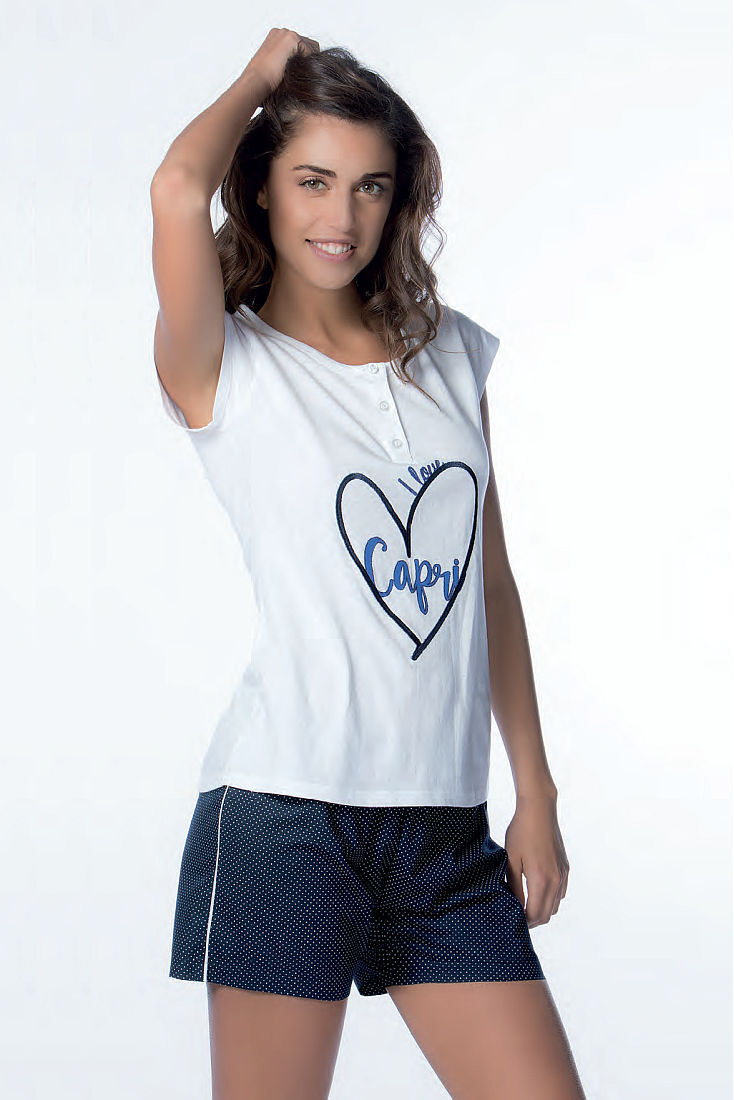 POMPEA EVA - ΓΥΝΑΙΚΕΙΑ KONTH ΒΑΜΒΑΚΕΡΗ ΠΥΤΖΑΜΑ ΜΕ ΜΑΝΙΚΙ ΚΑΙ ΣΟΡΤΣ