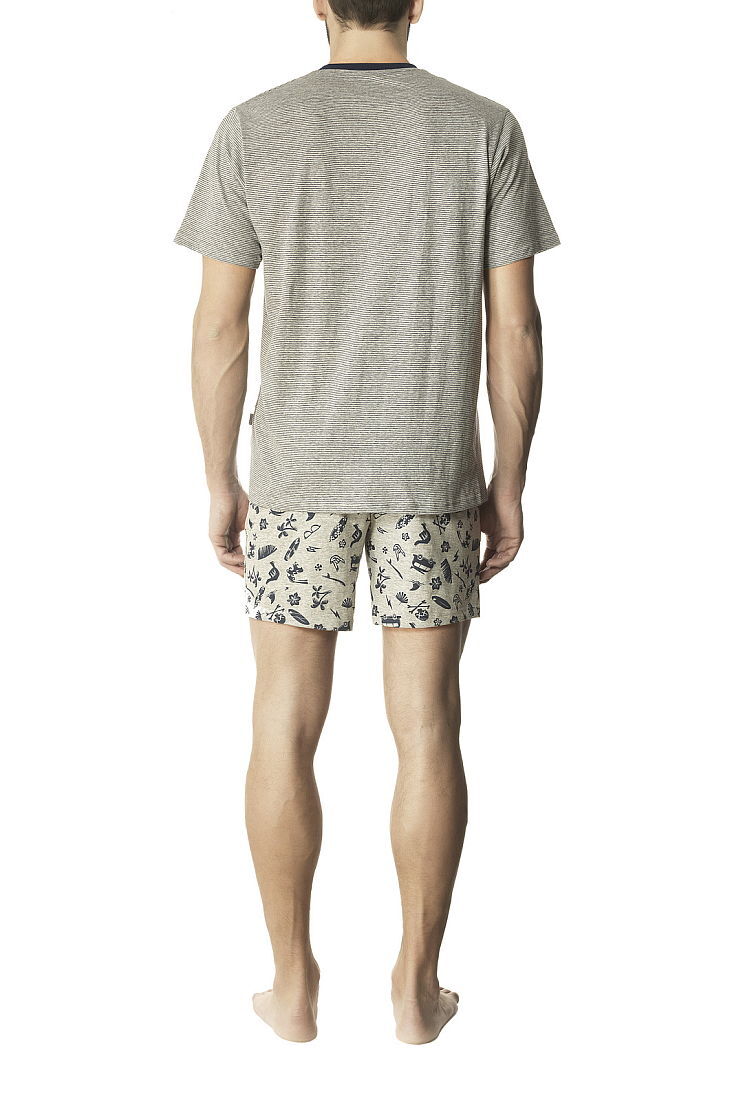 POMPEA AMERIGO - ΑΝΔΡΙΚΗ ΒΑΜΒΑΚΕΡΗ ΡΙΓΕ ΠΥΤΖΑΜΑ ΜΕ ΚΟΝΤΟ ΜΑΝΙΚΙ ΛΑΙΜΟΚΟΨΗ ΚΑΙ ΣΧΕΔΙΟ