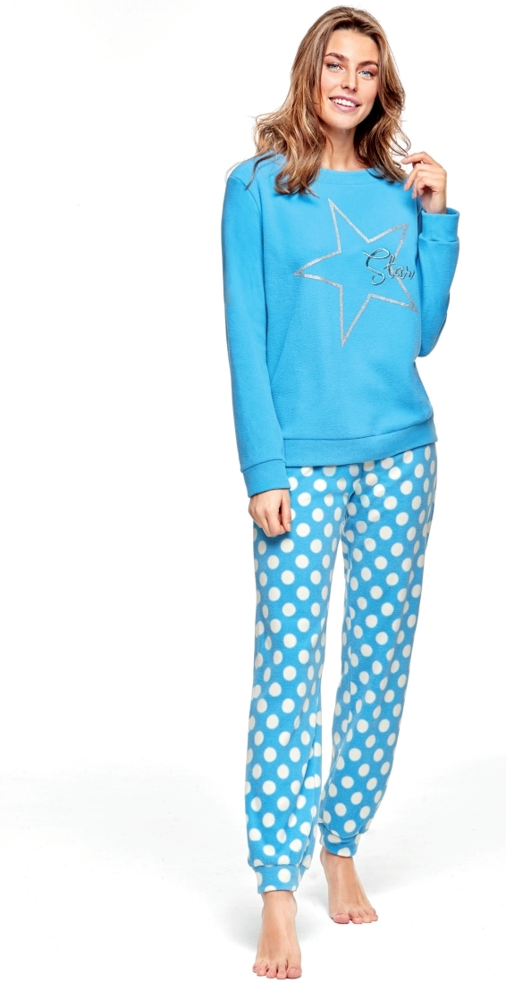 POMPEA LUCINDA- WOMEN FASHION FLEECE LONG PYJAMAS WITH MOTIF