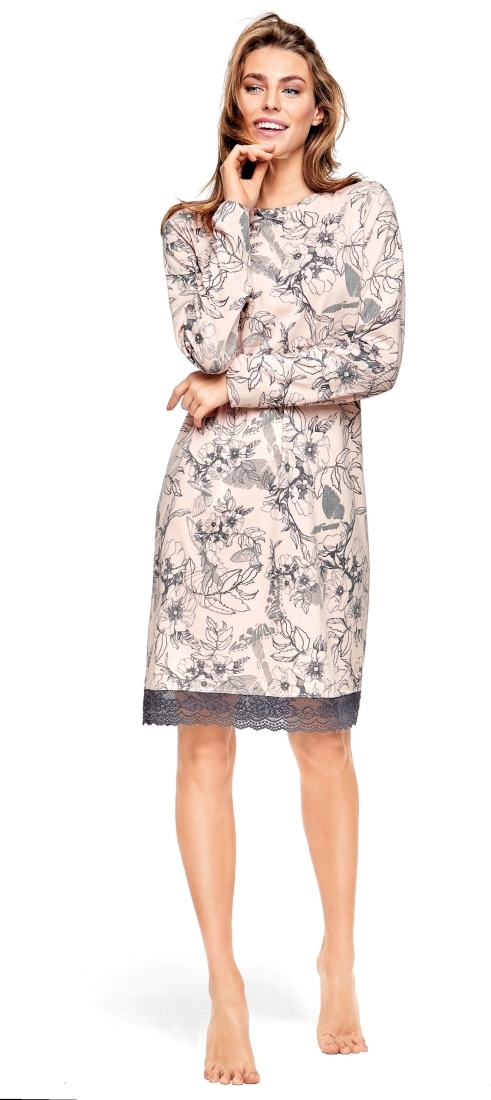 POMPEA KATRIN - ΓΥΝ. ΒΑΜΒΑΚΕΡΟ ΝΥΧΤΙΚΟ ΜΕ ΜΑΚΡΥ ΜΑΝΙΚΙ ΚΑΙ ΣΧΕΔΙΟ ΔΑΝΤΕΛΑ ΣΤΟ ΤΕΛΕΙΩΜΑ