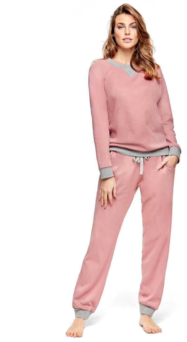 POMPEA MALINDA - ΓΥΝ. ΒΑΜΒΑΚΕΡΗ ΠΥΤΖΑΜΑ INTERLOCK ΜΕ ΜΑΚΡΥ ΜΑΝΙΚΙ ΚΑΙ ΓΚΡΙ ΜΕΛΑΝΖΕ ΛΕΠΤΟΜΕΡΕΙΕΣ