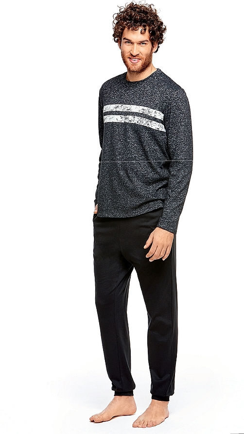 POMPEA RUBEN- MEN COTTON LONG PYJAMAS WITH MOTIF