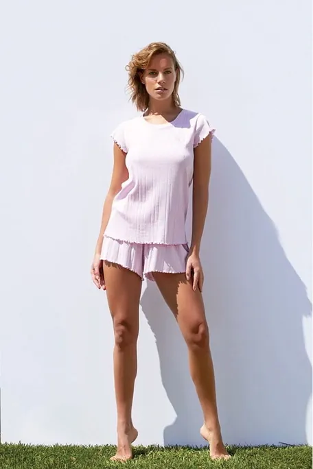 PJ GIACINTO ΓΥΝΑΙΚΕΙΑ ΒΑΜΒΑΚΕΡΗ ΚΟΝΤΗ ΠΙΤΖΑΜΑ ΡΙΜΠ ΜΟΝΟΧΡΩΜΗ ΜΕ ΕΛΕΥΘΕΡΑ ΤΕΛΕΙΩΜΑΤΑ ΛΑΙΜΟΚΟΨΗ ΖΑΠΟΝΕ ΜΑΝΙΚΙ ΚΑΙ ΚΟΝΤΟ ΣΟΡΤΣ