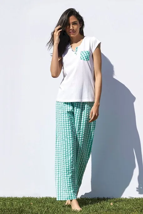 PJ LEALIA ΓΥΝΑΙΚΕΙΑ ΒΑΜΒΑΚΕΡΗ ΜΑΚΡΙΑ ΠΙΤΖΑΜΑ ΜΕ ΣΤΑΘΕΡΟ ΠΑΝΙ ΚΑΡΟ ΠΑΝΤΕΛΟΝΙ ΑΝΟΙΧΤΟ ΜΠΑΤΖΑΚΙ ΠΑΤΙΛΕΤΑ ΜΕ ΤΣΕΠΗ ΖΑΠΟΝΕ ΜΑΚΙΝΙ