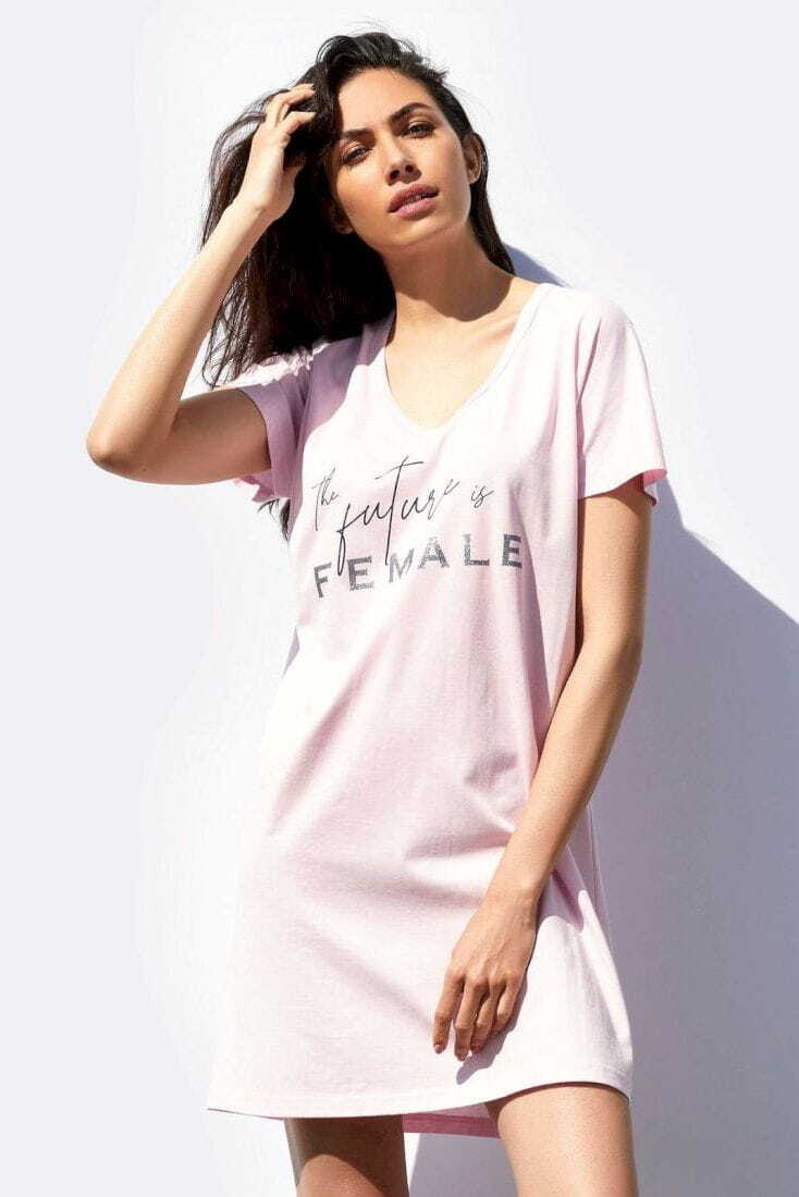 MAXI T.GLADIOLO ΓΥΝΑΙΚΕΙΟ ΒΑΜΒΑΚΕΡΟ ΚΟΝΤΟ ΝΥΧΤΙΚΟ T-SHIRT ΚΑΙ ΔΙΑΦΟΡΑ ΤΥΠΩΜΑΤΑ ΜΕ ΚΟΝΤΟ ΜΑΝΙΚΙ ΛΑΙΜΟΚΟΨΗ