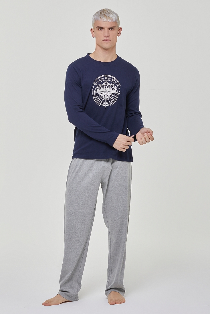 ΑΝΔΡΙΚΗ ΜΑΚΡΙΑ ΒΑΜΒΑΚΕΡΗ ΠΙΤΖΑΜΑ ΜΕ ΣΤΑΜΠΑ ΠΥΞΙΔΑ ΚΑΙ ΠΑΝΤΕΛΟΝΙ ΜΕ ΑΝΟΙΧΤΟ ΜΠΑΤΖΑΚΙ ΚΑΙ ΠΙΣΩ ΤΣΕΠΗ - PJ CORIANDOLO