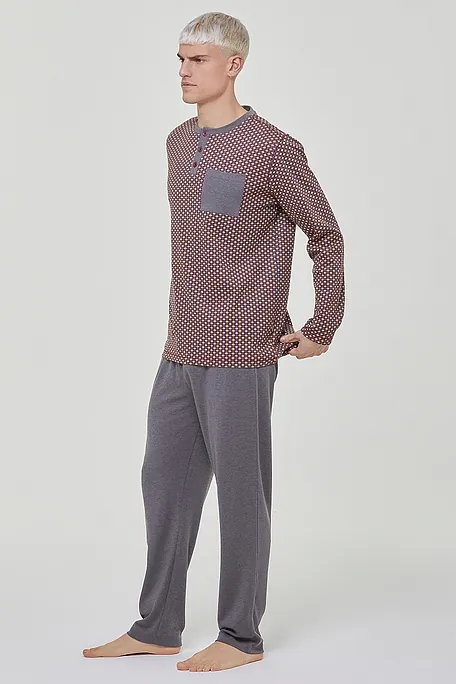 ΑΝΔΡΙΚΗ ΜΑΚΡΙΑ ΒΑΜΒΑΚΕΡΗ ΠΙΤΖΑΜΑ ΜΕ ΠΑΤΙΛΕΤΑ ΚΑΙ ΠΑΝΤΕΛΟΝΙ ΜΕ ΕΣΩΤΕΡΙΚΗ ΦΑΝΕΛΑ ΚΑΙ ΠΙΣΩ ΤΣΕΠΗ - PJ ZAFFERANO