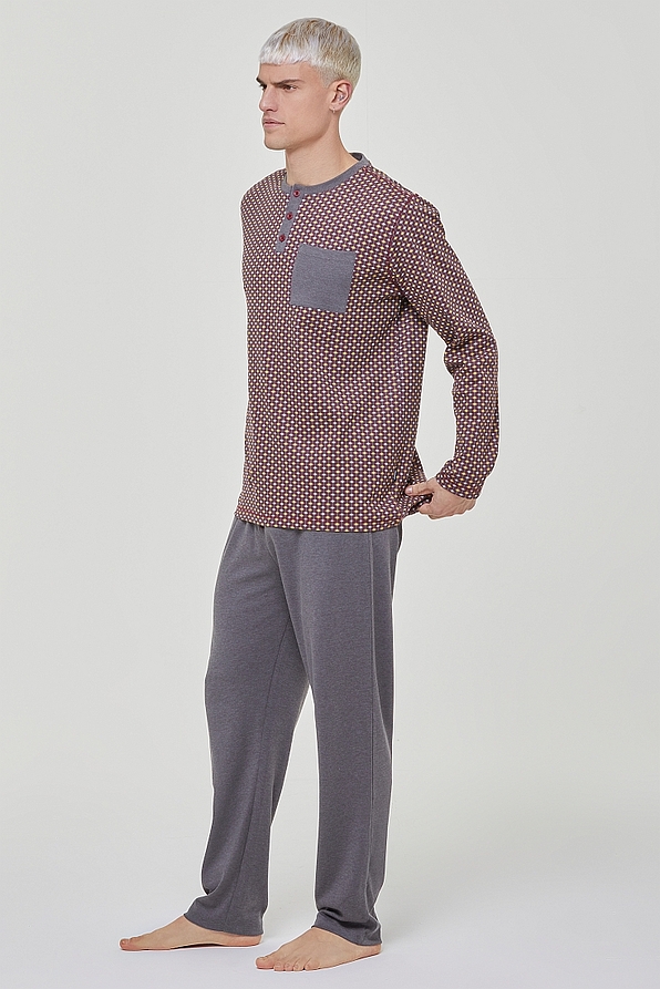 ΑΝΔΡΙΚΗ ΜΑΚΡΙΑ ΒΑΜΒΑΚΕΡΗ ΠΙΤΖΑΜΑ ΜΕ ΠΑΤΙΛΕΤΑ ΚΑΙ ΠΑΝΤΕΛΟΝΙ ΜΕ ΕΣΩΤΕΡΙΚΗ ΦΑΝΕΛΑ ΚΑΙ ΠΙΣΩ ΤΣΕΠΗ - PJ ZAFFERANO