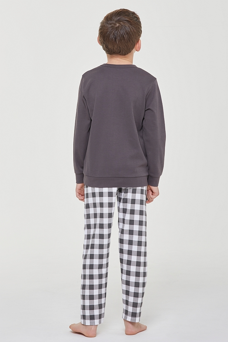 ΑΓΟΡΙΣΤΙΚΗ ΜΑΚΡΙΑ ΒΑΜΒΑΚΕΡΗ ΠΙΤΖΑΜΑ ΜΕ ΤΥΠΩΜΑ ΚΑΙ ΚΑΡΟ ΠΑΝΤΕΛΟΝΙ  ΜΕ ΛΑΣΤΙΧΟ ΜΕΣΗΣ ΚΑΙ ΚΟΡΔΟΝΙ ΚΑΙ ΠΙΣΩ ΤΣΕΠΗ - PJ ELVIO