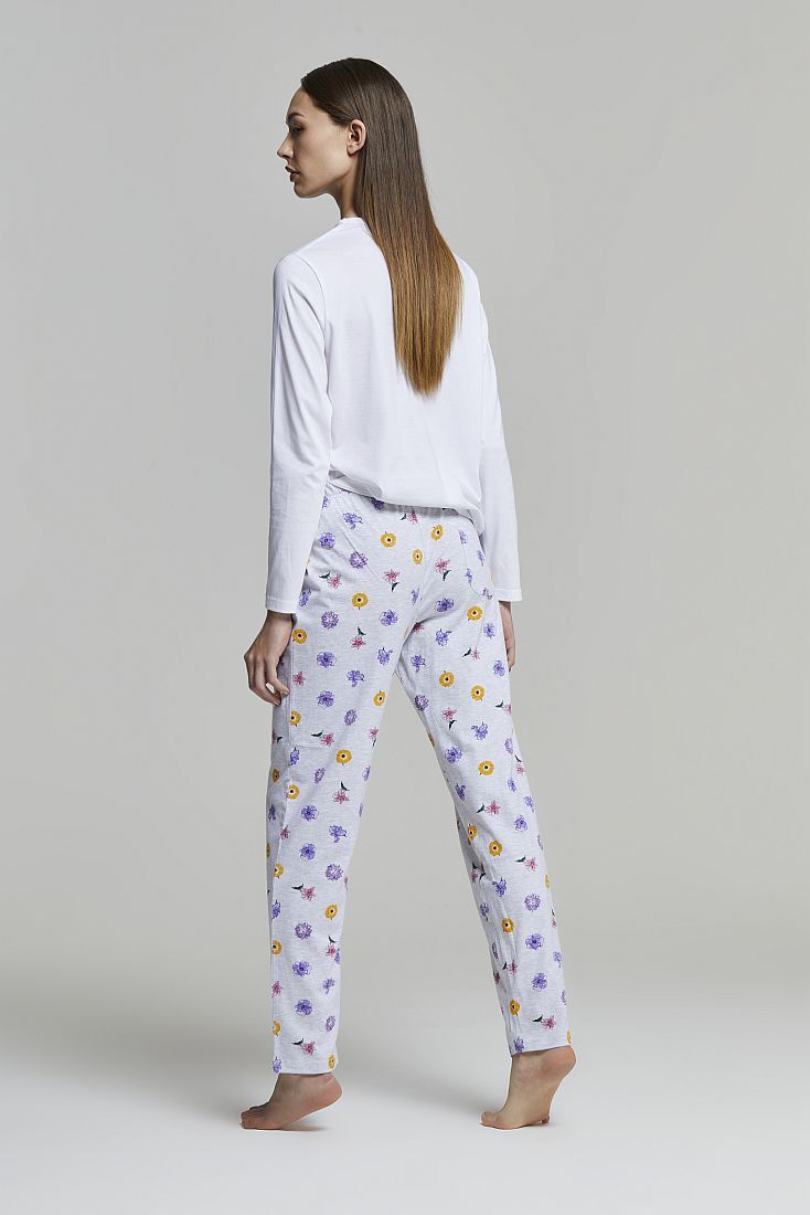 ΓΥΝΑΙΚΕΙΑ ΜΑΚΡΙΑ ΒΑΜΒΑΚΕΡΗ ΠΙΤΖΑΜΑ ΜΕ FLORAL ΣΧΕΔΙΟ ΣΤΑΜΠΑ ΠΕΤΑΛΟΥΔΕΣ ΚΑΙ ΠΙΣΩ ΤΣΕΠΗ - PJ CORINNA