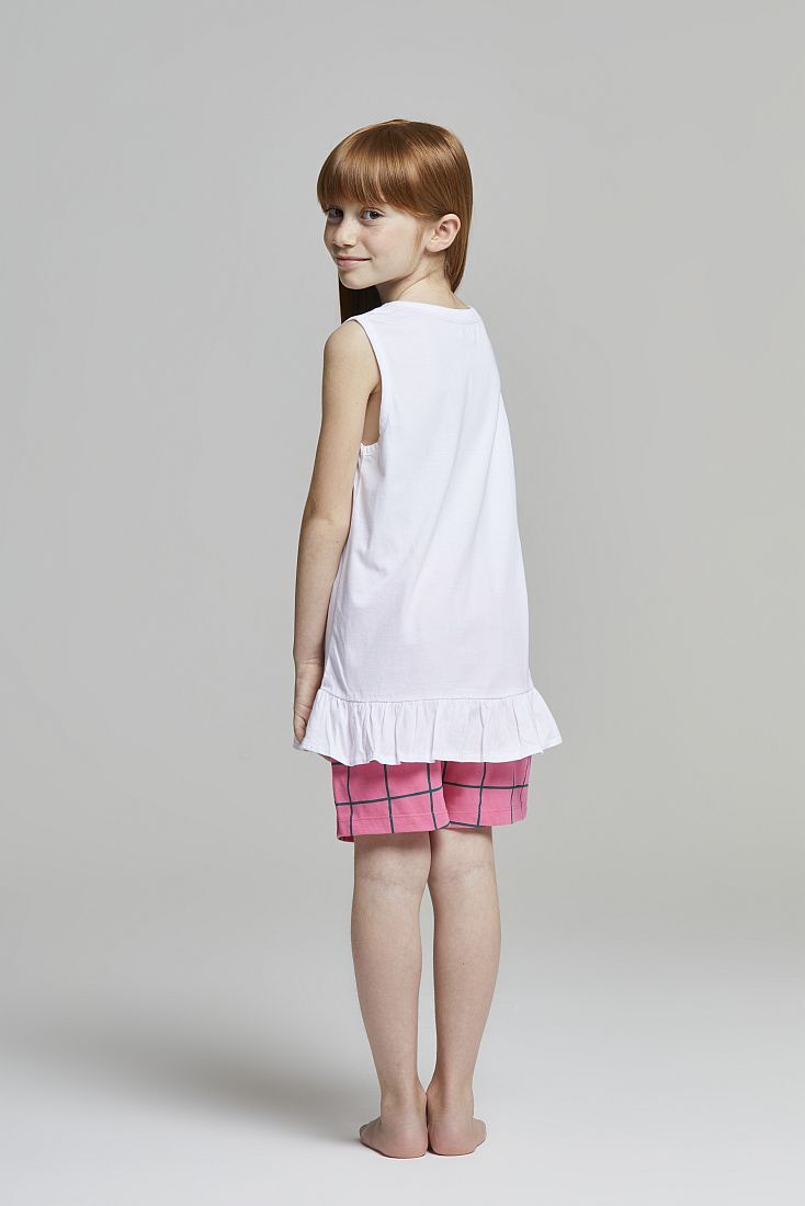 ΚΟΡΙΤΣΙΣΤΙΚΗ ΚΟΝΤΗ ΒΑΜΒΑΚΕΡΗ ΠΙΤΖΑΜΑ ΜΕ ΒΟΛΑΝ ΣΤΟ ΤΟΠ ΚΑΡΟ ΣΟΡΤΣ ΜΕ ΠΙΣΩ ΤΣΕΠΗ ΚΑΙ GLITTER ΣΤΑΜΠΑ LOVE - PJ DELIA