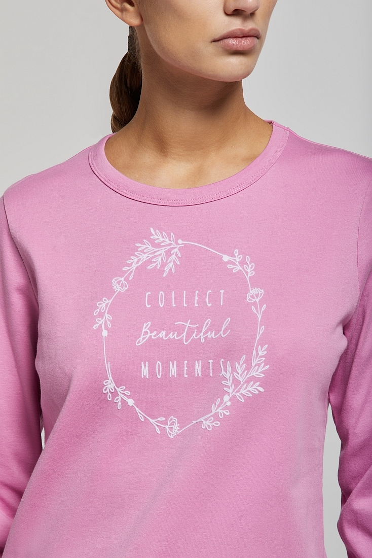 ΓΥΝΑΙΚΕΙΑ ΒΑΜΒΑΚΕΡΗ ΙΝΤΕΡΛΟΚ ΠΙΤΖΑΜΑ ΜΕ FLORAL ΠΑΝΤΕΛΟΝΙ ΠΙΣΩ ΤΣΕΠΗ & ΦΛΟΚ ΤΥΠΩΜΑ ΜΠΛΟΥΖΑΣ-PJ MARTINA