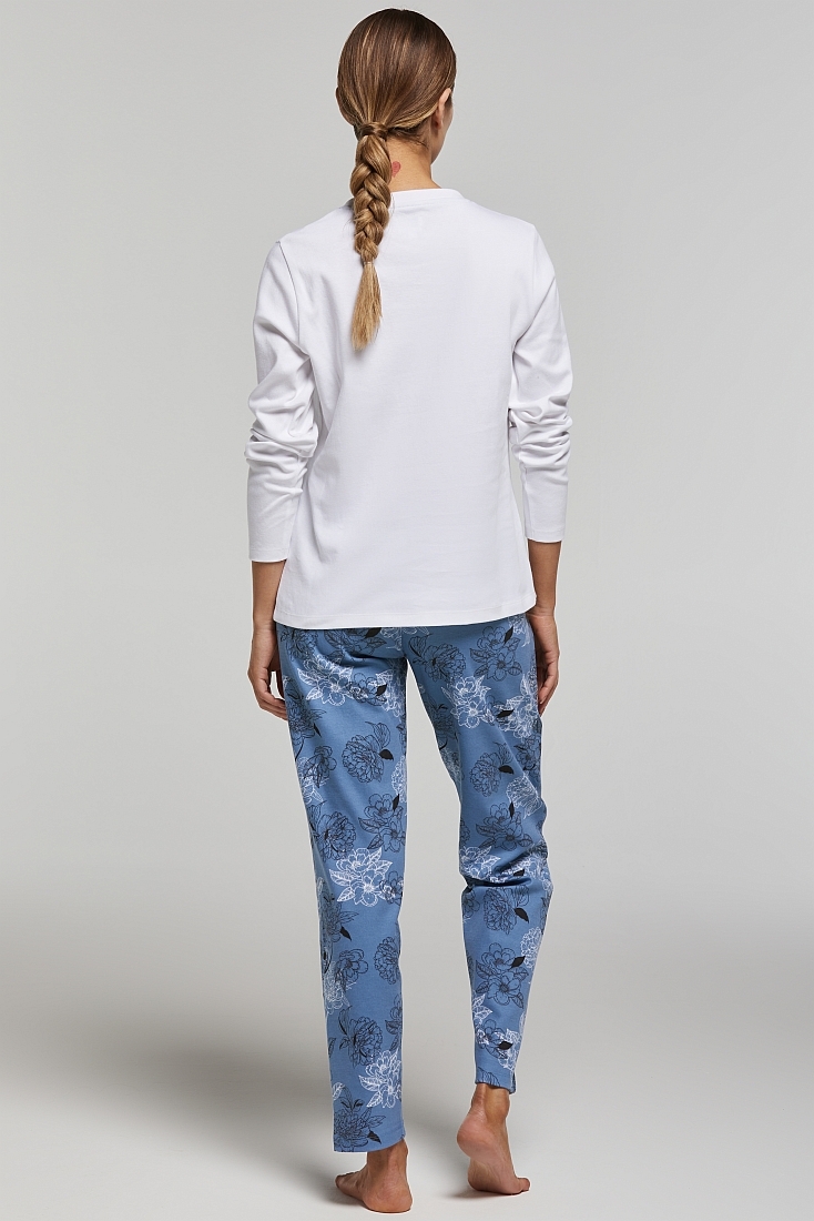 ΓΥΝΑΙΚΕΙΑ ΒΑΜΒΑΚΕΡΗ ΙΝΤΕΡΛΟΚ ΠΙΤΖΑΜΑ ΜΕ GLITTER ΣΤΑΜΠΑ & FLORAL ΠΑΝΤΕΛΟΝΙ ΜΕ ΠΙΣΩ ΤΣΕΠΗ-PJ VIOLA