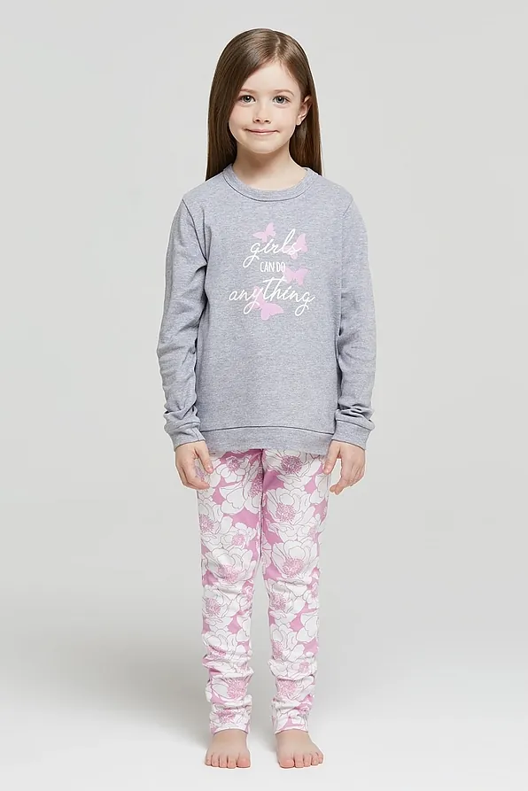 ΚΟΡΙΤΣΙΣΤΙΚΗ ΒΑΜΒΑΚΕΡΗ ΙΝΤΕΡΛΟΚ ΠΙΤΖΑΜΑ ΜΕ ΣΤΑΜΠΑ & FLORAL ΠΑΝΤΕΛΟΝΙ & ΠΙΣΩ ΤΣΕΠΗ-PJ BELLA