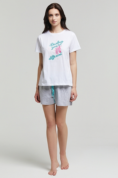 ΓΥΝΑΙΚΕΙΑ ΚΟΝΤΗ ΒΑΜΒΑΚΕΡΗ ΠΙΤΖΑΜΑ ΜΕ ΠΙΣΩ ΤΣΕΠΗ ΡΥΘΜΙΖΟΜΕΝΟ ΚΟΡΔΟΝΙ ΜΕΣΗΣ & ΜΠΛΟΥΖΑ ΜΕ GLITTER ΤΥΠΩΜΑ-PJ TANIA