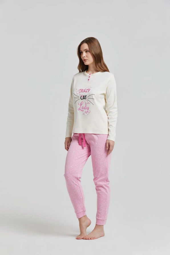 ΓΥΝΑΙΚΕΙΑ ΒΑΜΒΑΚΕΡΗ ΙΝΤΕΡΛΟΚ ΠΙΤΖΑΜΑ ΠΑΤΙΛΕΤΑ ΤΥΠΩΜΑ CRAZY CAT LUREX ΠΑΝΤΕΛΟΝΙ ΜΕ ΚΟΡΔΟΝΙ ΜΕΣΗΣ & ΠΙΣΩ ΤΣΕΠΗ-MANITOBA