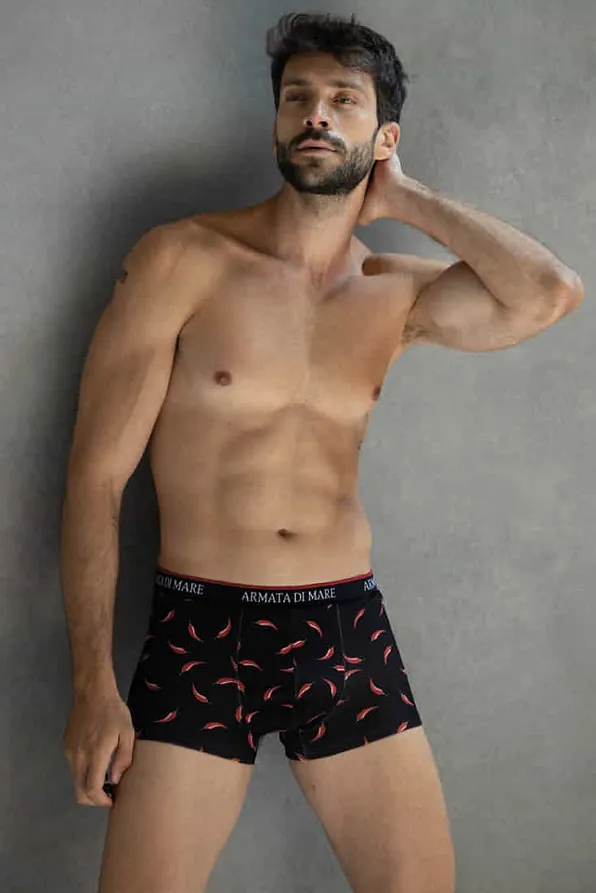 ΑΝΔΡΙΚΟ ΒΑΜΒΑΚΕΡΟ BOXER ΜΕ ΕΣΩΤΕΡΙΚΟ ΛΑΣΤΙΧΟ ΚΑΙ ΣΧΕΔΙΟ ΠΙΠΕΡΙΕΣ