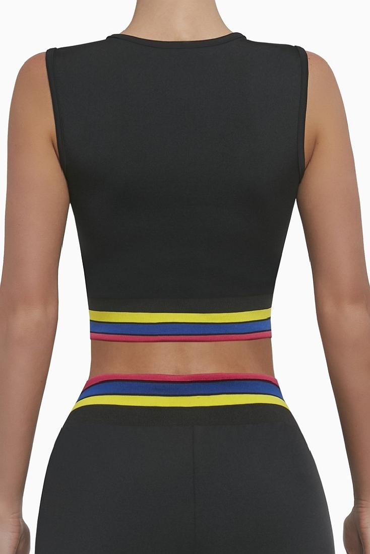 CHAMP-TOP30 ΓΥΝΑΙΚΕΙΟ ΑΘΛΗΤΙΚΟ ΕΛΑΣΤΙΚΟ CROP TOP ΔΙΑΠΝΕΟΝ ΜΕ ΡΙΓΕΣ ΣΤΟ ΤΕΛΕΙΩΜΑ