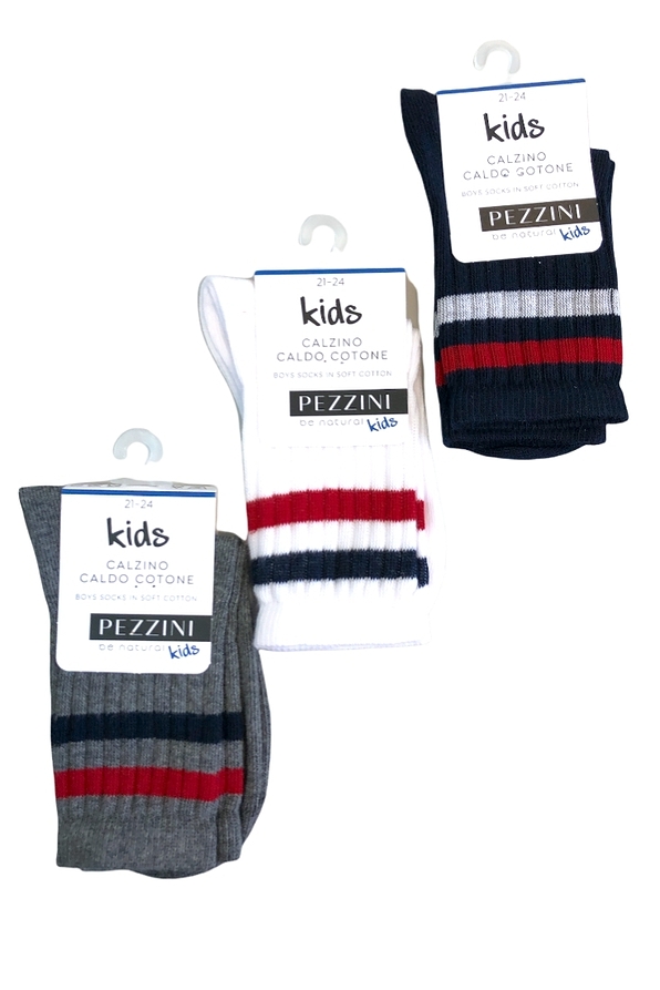 BOY COTTON SPORT FASHION SOCKS WITH STRIPES PATTERN