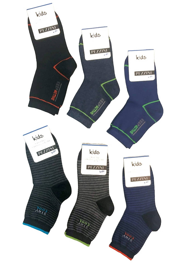 BOY COMBED COTTON SOCKS PLAIN OR STRIPY
