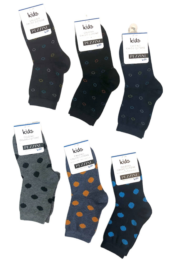 BOY COMBED COTTON SOCKS WITH DOTS PATTERN