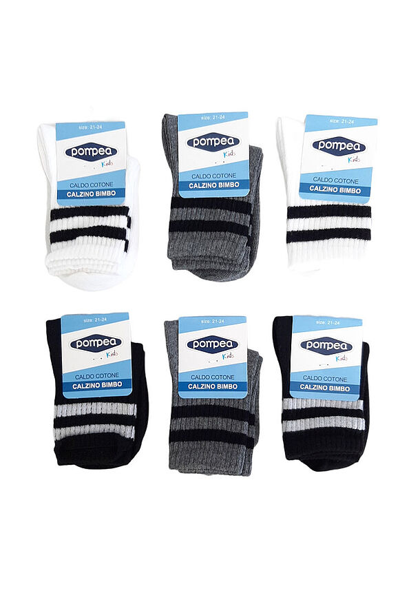 POMPEA BCZ-TENNIS - BOY'S WARM COTTON TENNIS MOTIF SOCKS
