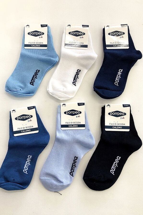 6-PACK PIETRO BOY MERCERIZED COTTON ANKLE SOCKS PLAIN