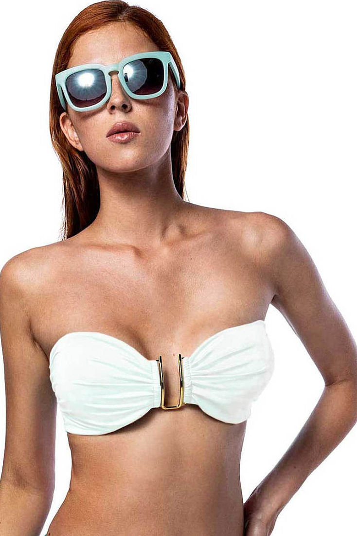 SOLIDS ΓΥΝΑΙΚΕΙΟ ΜΟΝΟΧΡΩΜΟ ΜΑΓΙΟ TOP STRAPLESS ΜΕ ΕΝΙΣΧΥΣΗ ΚΑΙ ΑΠΟΣΠΩΜΕΝΕΣ ΤΙΡΑΝΤΕΣ
