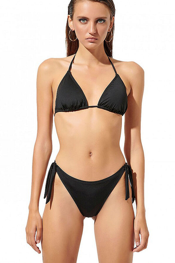 FASHION SOLIDS ΓΥΝΑΙΚΕΙΟ ΜΟΝΟΧΡΩΜΟ ΜΑΓΙΟ TOP ΤΡΙΓΩΝΟ ΜΕ ΕΛΑΦΡΙΑ ΑΠΟΣΠΩΜΕΝΗ ΕΝΙΣΧΥΣΗ ΚΙ ΚΟΡΔΟΝΙΑ ΜΕ ΦΟΥΝΤΙΤΣΕΣ