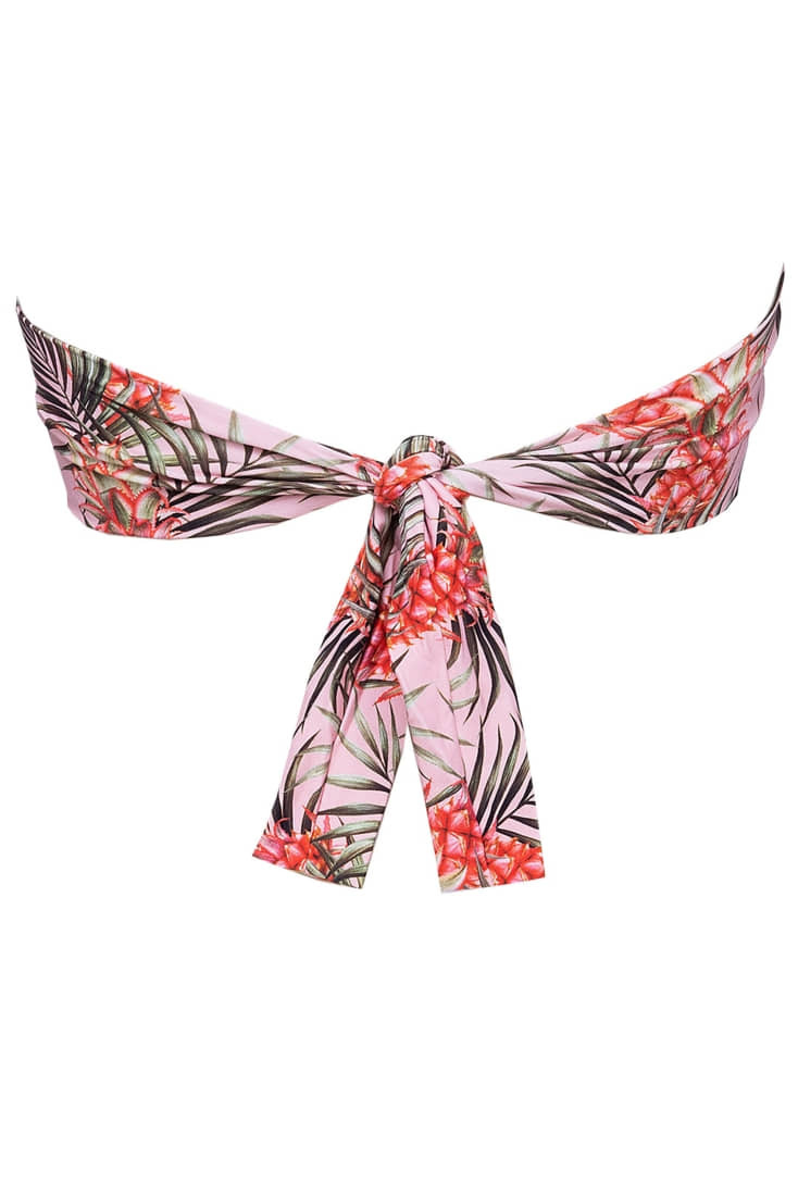 TROPICAL GIRL ΓΥΝΑΙΚΕΙΟ ΜΑΓΙΟ BIKINI TOP STRAPLESS ΜΕ TROPICAL ΤΥΠΩΜΑ ΔΕΣΙΜΟ ΚΟΜΠΟ ΠΙΣΩ ΑΠΟΣΠΩΜΕΝΗ ΕΝΙΣΧΥΣΗ KI ΑΦΑΙΡΟΥΜΕΝΕΣ ΤΙΡΑΝΤΕΣ