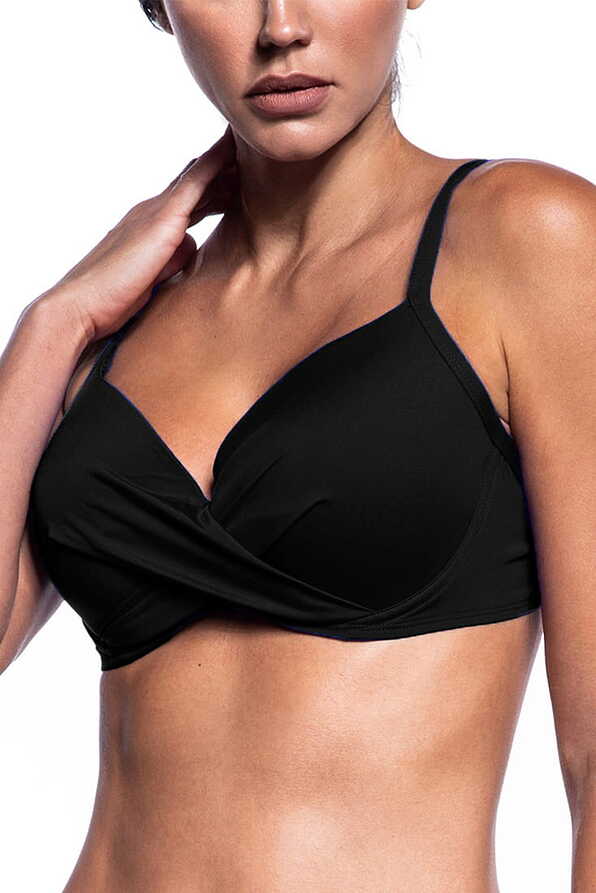SOLIDS WOMAN BIKINI TOP CUP E PLAIN WIRED FRONT TWISTED