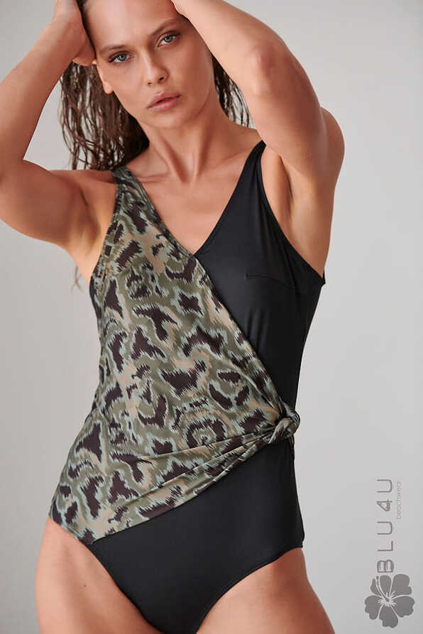 ART LEO WOMAN ONEPIECE SWIMSUIT WITH FRONT ANIMAL PRINT PADDED HIDDENLY WIRED