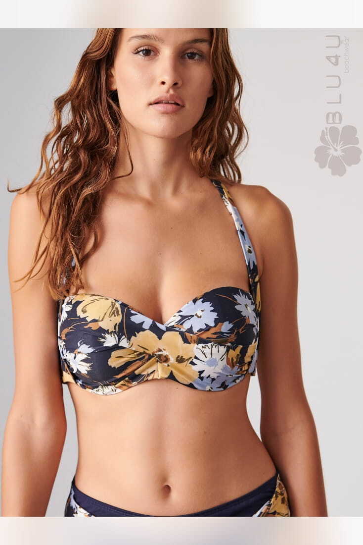 FLEUR ΓΥΝΑΙΚΕΙΟ ΜΑΓΙΟ BIKINI TOP CUP D ΜΕ FLORAL ΤΥΠΩΜΑ ΕΝΙΣΧΥΣΗ ΚΑΙ ΜΠΑΝΕΛΑ