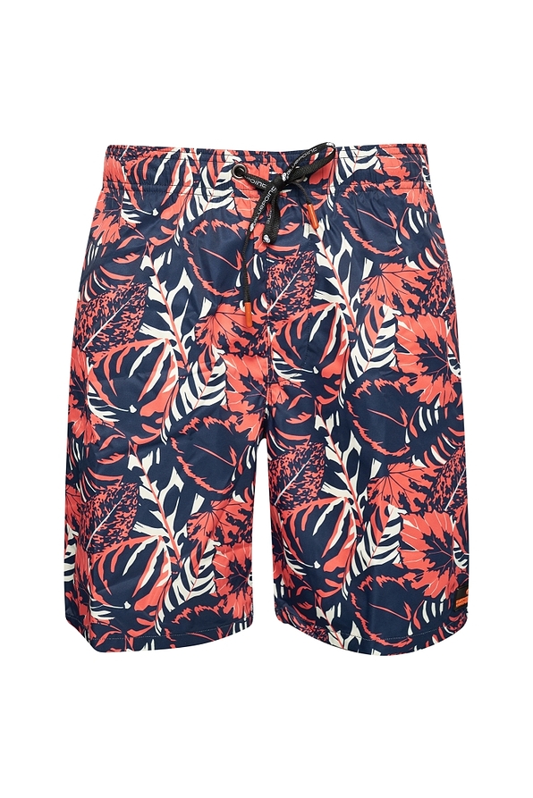 BORA BORA MAN SWIMWEAR KNEE BERMUDA TROPICAL PRINT WITH POCKETS AND WAIST CORDS