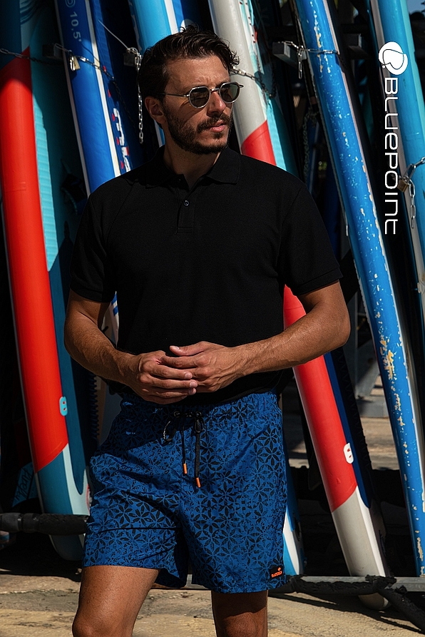 MAN SWIMWEAR SHORTS PRINTED WITH POCKETS AND WAIST CORD-MYSTERY