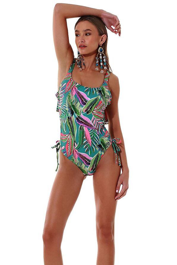 WOMAN ONEPIECE SWISSUIT TSISTED TIE-SIDE OPEN BACK WITH CLASP-TIE AND REMOVABLE PADS-PARADISE FOUND