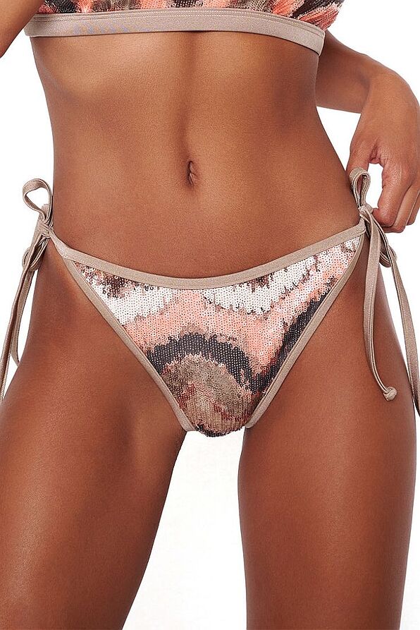 ΓΥΝΑΙΚΕΙΟ ΜΑΓΙΟ BIKINI SLIP BRAZIL ΜΕ ΚΟΡΔΟΝΙΑ & ΠΟΛΥΧΡΩΜΕΣ ΠΑΓΙΕΤΕΣ ΜΙΚΡΗΣ ΠΙΣΩ ΚΑΛΥΨΗΣ-CHAMPAGNE COCKTAIL