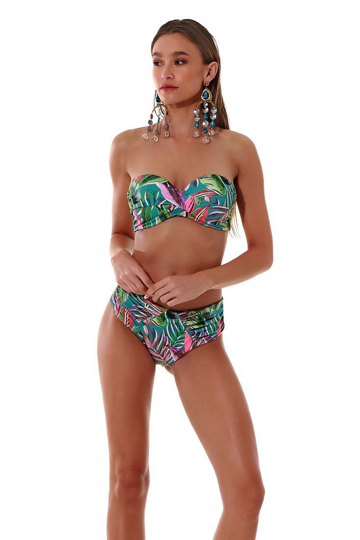 ΓΥΝΑΙΚΕΙΟ ΜΑΓΙΟ BIKINI TOP STRAPLESS ΝΤΡΑΠΕ CUP D TROPICAL ΤΥΠΩΜΑ ΜΕ ΜΠΑΝΕΛΑ & ΑΠΟΣΠΩΜΕΝΕΣ ΤΙΡΑΝΤΕΣ-PARADISE FOUND